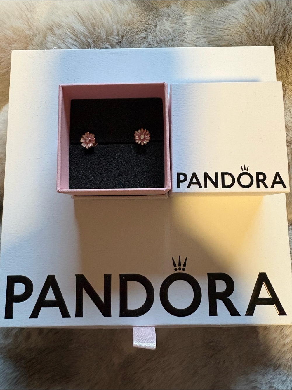 Pandora Pink Floral Stud Earrings